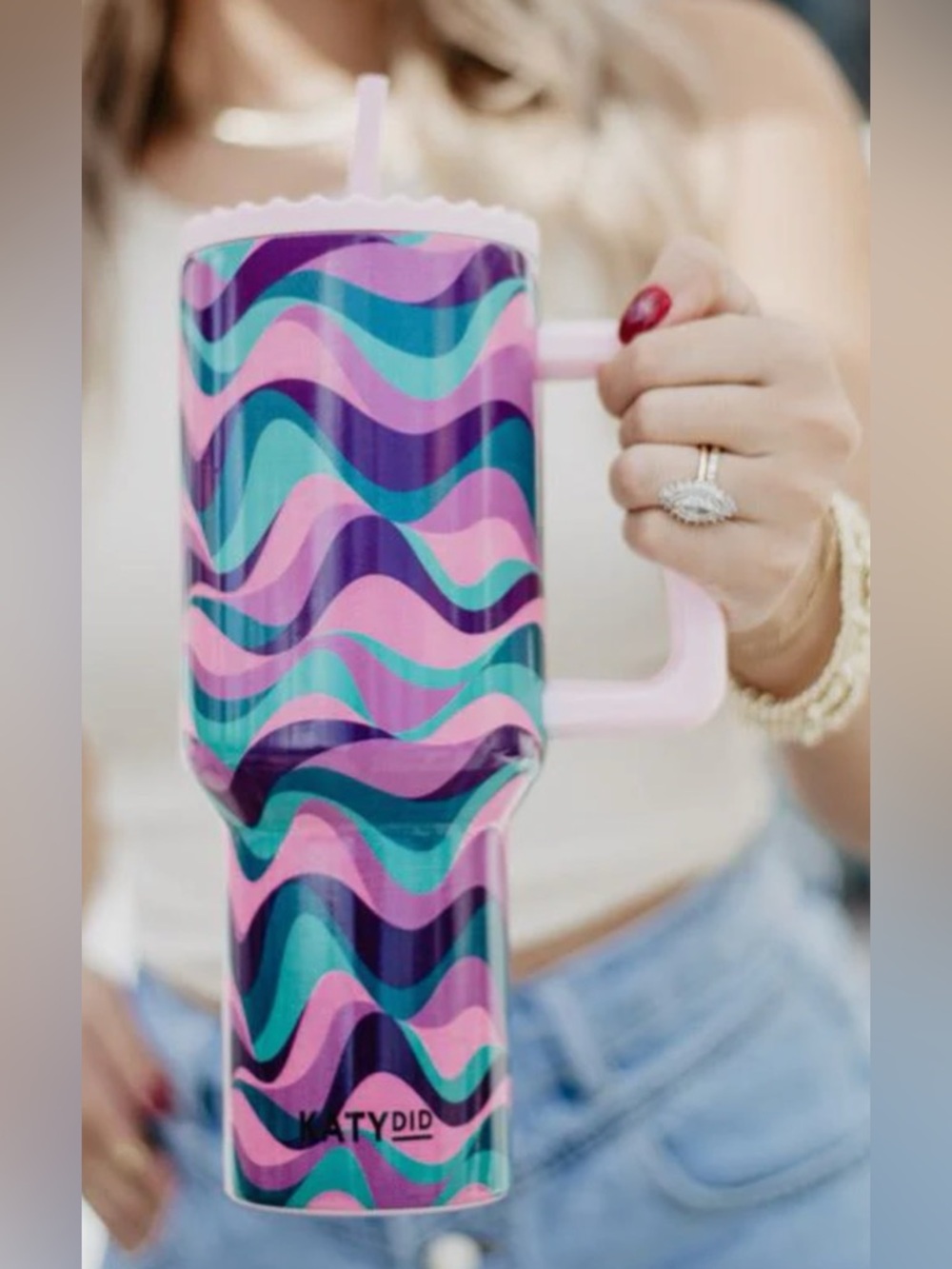 Katydid Cup Purple, Teal and Pink